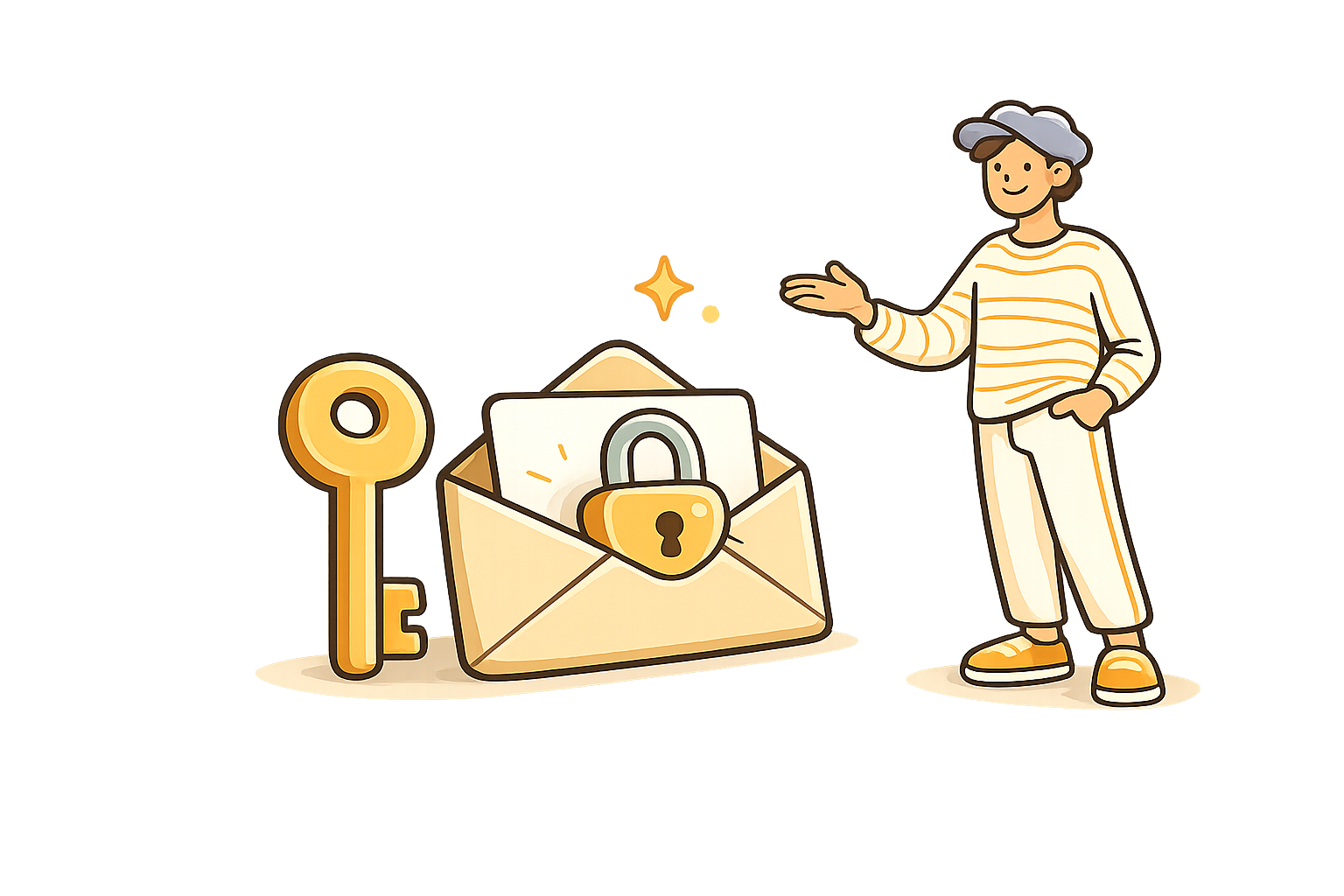 A key and a locked envelope — reset your LiveConvo.Chat password